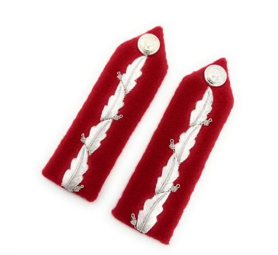 Lord-Lieutenant No. 1 Dress - Red-Silver Gorgets Plain Button