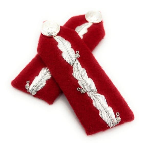 Lord Lt Gorgets Medium  silver oakleaf embroidery Plain button