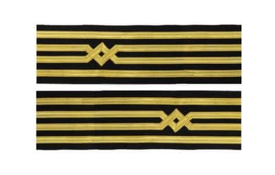 Master Uniform Cuff Braid Diamond Gold wire For  Master Chief Captain Pair R1920