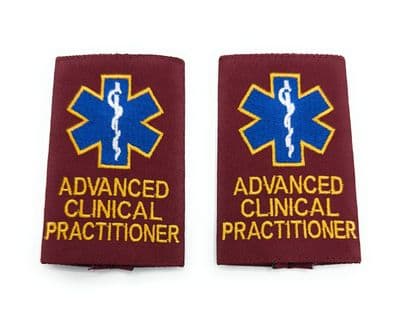 Medical epaulettes Healthcare Sliders on Red PARAMEDIC URGENT CARE FREC 3