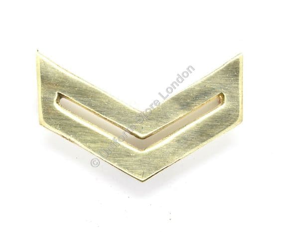 Military Brass Chevron Corporal Army Shanks Pin Fitting Sold each
