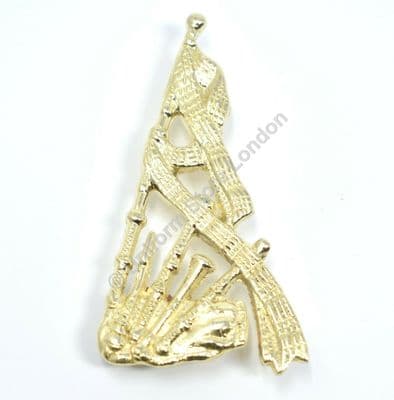 Piper Badge Brass Trade Badge Piper/ Pipe Major Shanks Pin Fitting