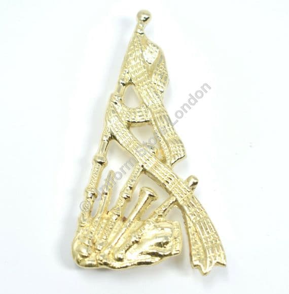 Piper Badge Brass Trade Badge Piper/ Pipe Major Shanks Pin Fitting