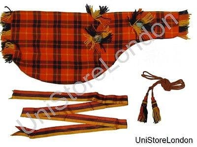 Piper Bag cover, Ribbon & Cord Tartan Orange Red Blue R0047