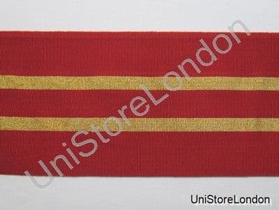 Ribbon Dark Red with 2 Gold Strips 4 inch wide R1090