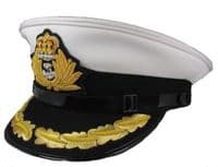 Royal Navy ,Officer Cap Captain ,RN Badge,1 Row Gold Peak Cotton Twill Top R1742
