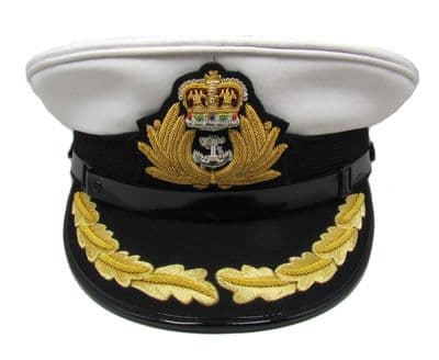 Royal Navy ,Officer Cap Captain ,RN Badge,1 Row Gold Peak Cotton Twill Top R1742