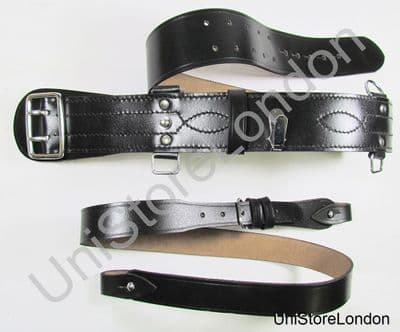 Sam Brown Belt Black with Chrome fitting R144