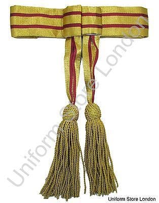 Sash Officers Waist Belt Gold Maroon with Gold Tassels R197