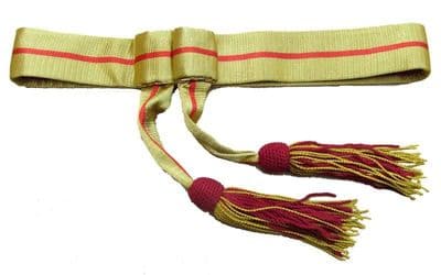 Sash Waist Belt Gold Red with Gold Red Tassels R675