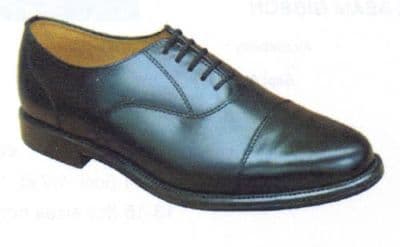 Shoe Black Mens Toe Cap Oxford with leather sole R427