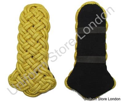Shoulder Board All Gold Mylar Cord Black Backing 1626