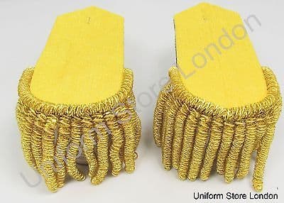 Shoulder Board all Gold with Gold Wire Fringe Sold Pair R767