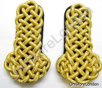 Shoulder Board Naval All Gold Wire Cord Black Backing R972