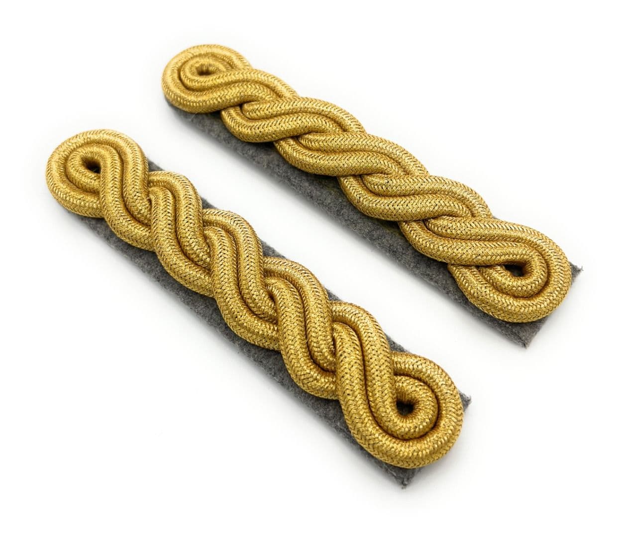 Shoulder Cord in Gold Mylar 2 ply x 6 curls Grey backing strap