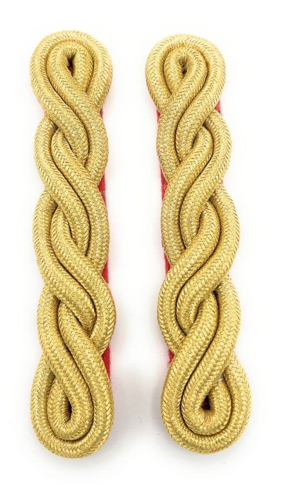 SHOULDER CORDS IN GOLD MYLAR 3 PLY X 5 CURLS 4.5 INCH FOR LADIES Board - Foto 7