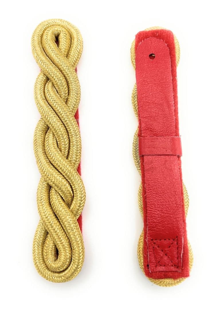 Shoulder Cord in Gold Mylar 2 ply x 6 curls Red backing