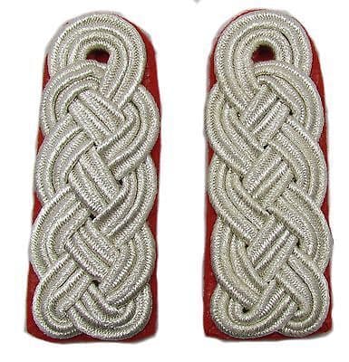 Shoulder Cords Silver On Red Backing R1747