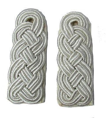Shoulder Cords Silver On White Backing R1746