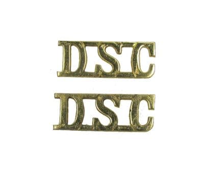 Shoulder Title DSC Gold Shank & pin Size 40 x 15 mm Sold Pair R1715