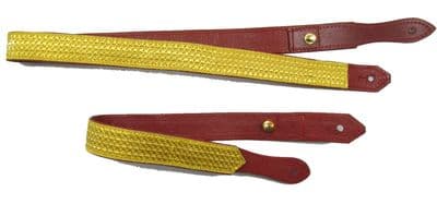 Slings Long & Short Sword All Gold Braid on Red Leather R1006