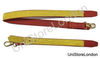 Slings Long Short Sword Gold Oak Leaf Braid on Red Leather Buckle & Hooks R1395