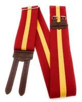 Stable Belt Red Yellow Red Brown leather Buckle 75mm Wide R2616