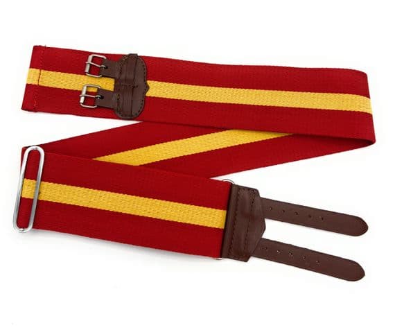 Stable Belt Red Yellow Red Brown leather Buckle 75mm Wide R2616