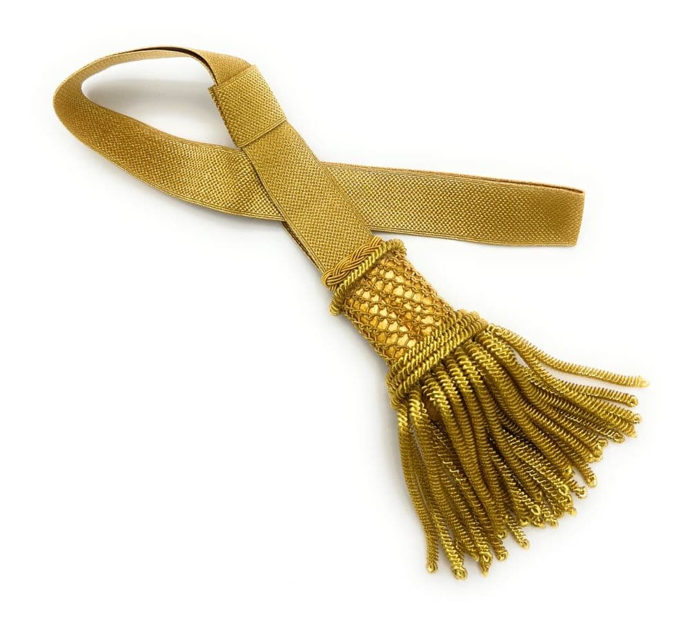 Sword knot Gold French Napoleonic Guard Gold Curly Fringe R1701