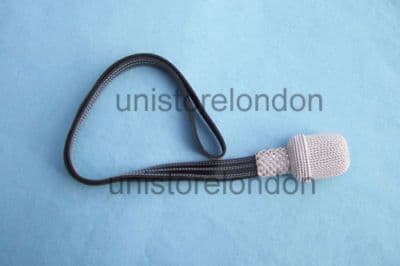Sword Knot Silver, Black Strap, Silver Stitching - R295