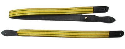 Sword Sling Gold 2 Green Strips on Black Leather  Long & Short R1809