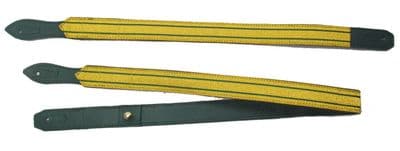 Sword Sling Gold 2 Green Strips on Green Leather  Long & Short R1808