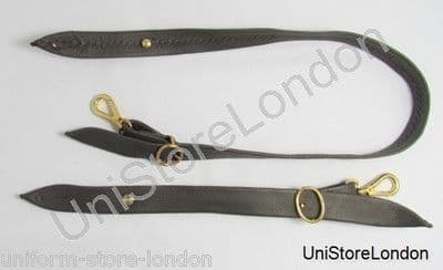 Sword Slings Brown Matt Grain Leather Long  Short Sling Gold fitting R1164