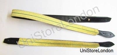 Sword Slings Long & Short Gold Green Gold Braid Infantry Black Leather - R1042