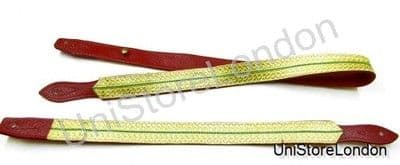 Sword Slings Long & Short Gold Green Gold Braid Infantry Red Leather - R1041