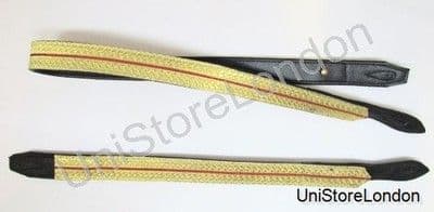 Sword Slings Long & Short Gold-Red-Gold Braid Infantry Black Leather - R1045