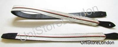 Sword Slings Long & Short White Green Red White Braid Black Leather - R1043
