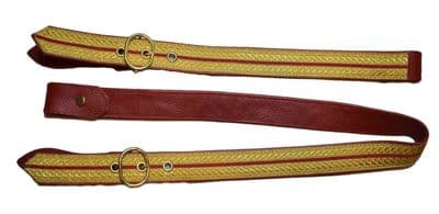 Sword Slings Officers Long & Short Gold with Crimson Stripe and Ovel Rings