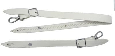 Sword Slings White Leather Long  Short Sling Chrome fitting R1166