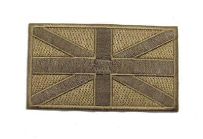 Union Jack Iron on or Sew on Cloth Badge Embroidered Sand Heat Seal Backing R789
