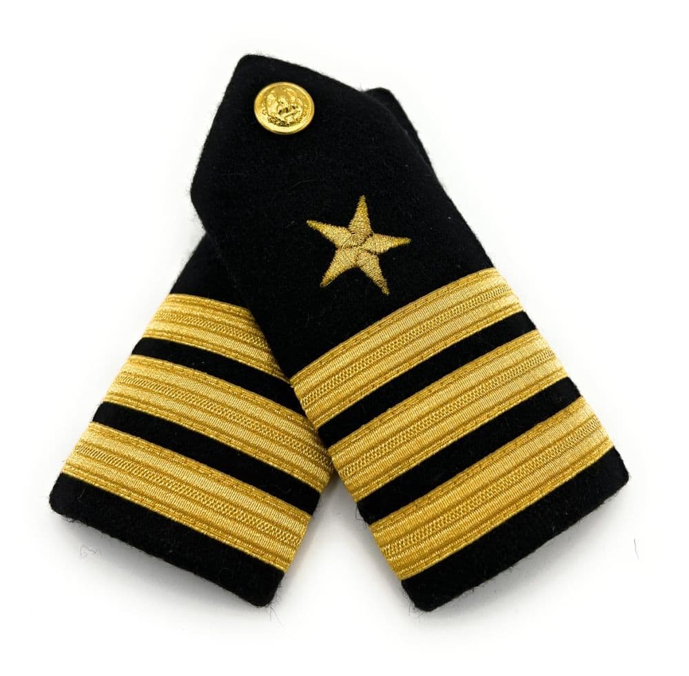 US Navy Commander Shoulder Boards Epaulettes Rank Insignia Hard WW II ...