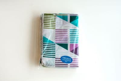 Linen Duvet Set - Double - Blue/White/Purple - No Sheet