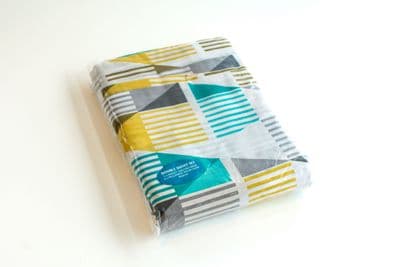 Linen Duvet Set - Double - Blue/White/Yellow - No Sheet