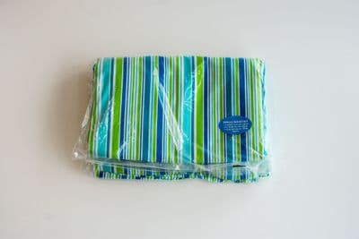 Linen Duvet Set - Single - Green/Blue - Fitted Sheet
