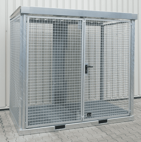 Forklift Transportable - Gas Cylinder Cage - for 60 Cylinders with Grid Floor: GFC-E/G M3