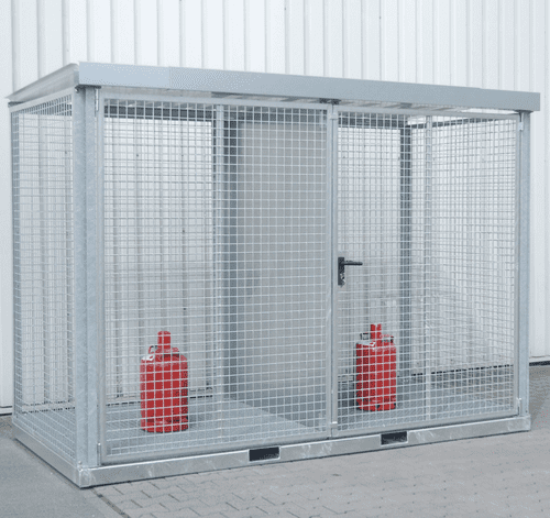 Forklift Transportable - Gas Cylinder Cage - for 78 Cylinders with Grid Floor: GFC-E/G M4