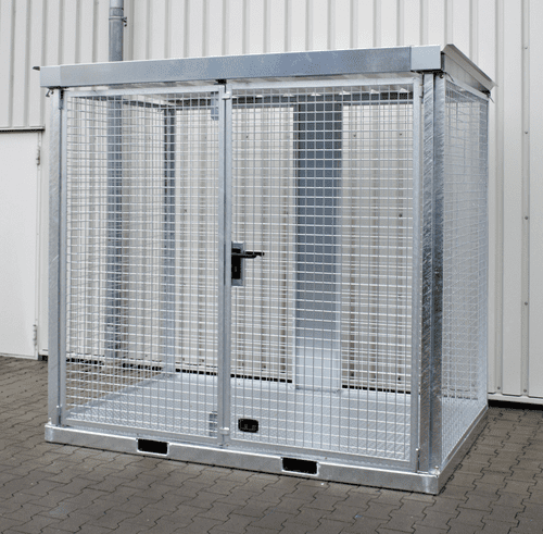 Forklift Transportable - Gas Cylinder Cage - for 78 Cylinders with Stud Plate Floor: GFC-E/T M4