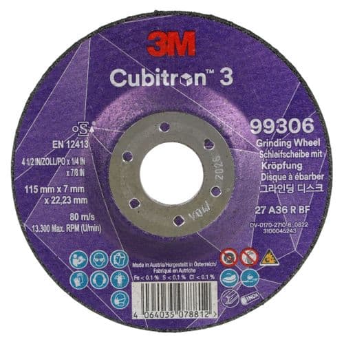 3M 115mm x 7mm  Cubitron 3 Grinding Disc 99306