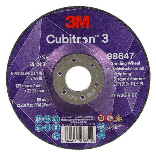 3M 125mm x 7mm  Cubitron 3 Grinding Disc 98647