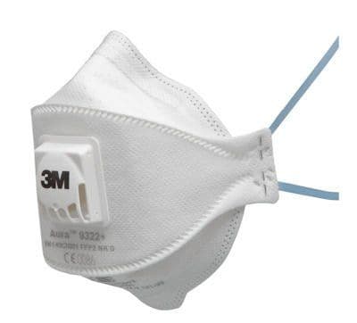 3M Respirator 9322+ FFP2 Aura Valved Flat-Fold (PK10)